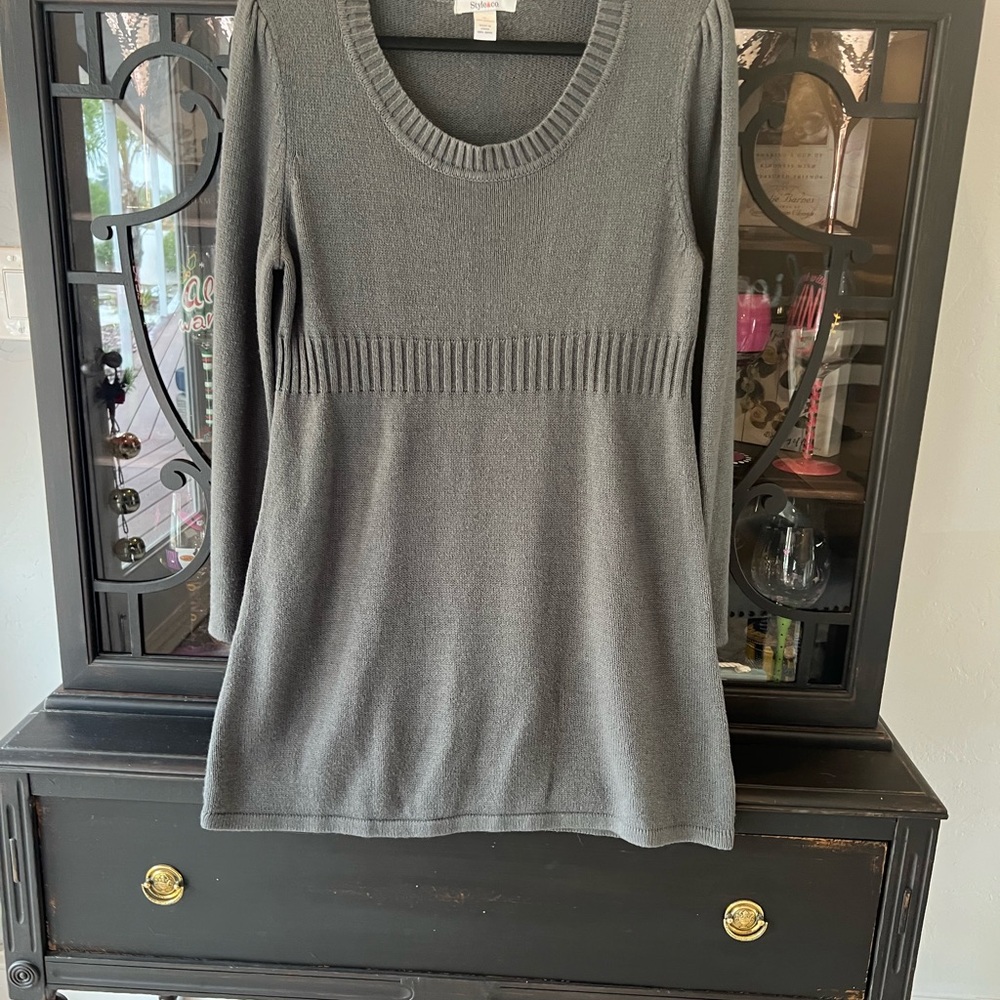 Gray Knit Sweater Dress